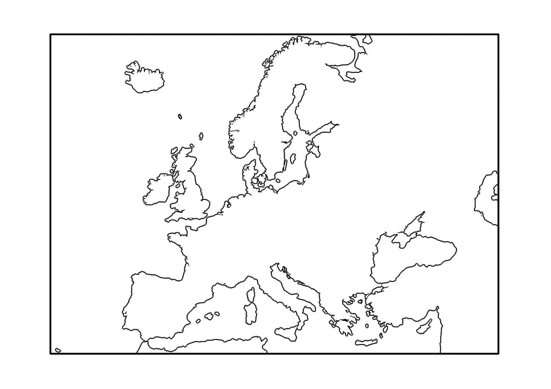 Kostenlose Ausmalbilder Europakarte